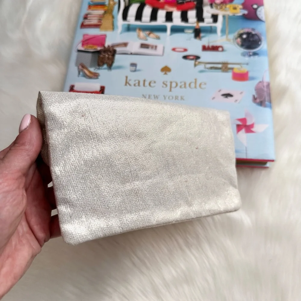 Stella & Dot Silver Mesh Wristlet with Shimmery Finish